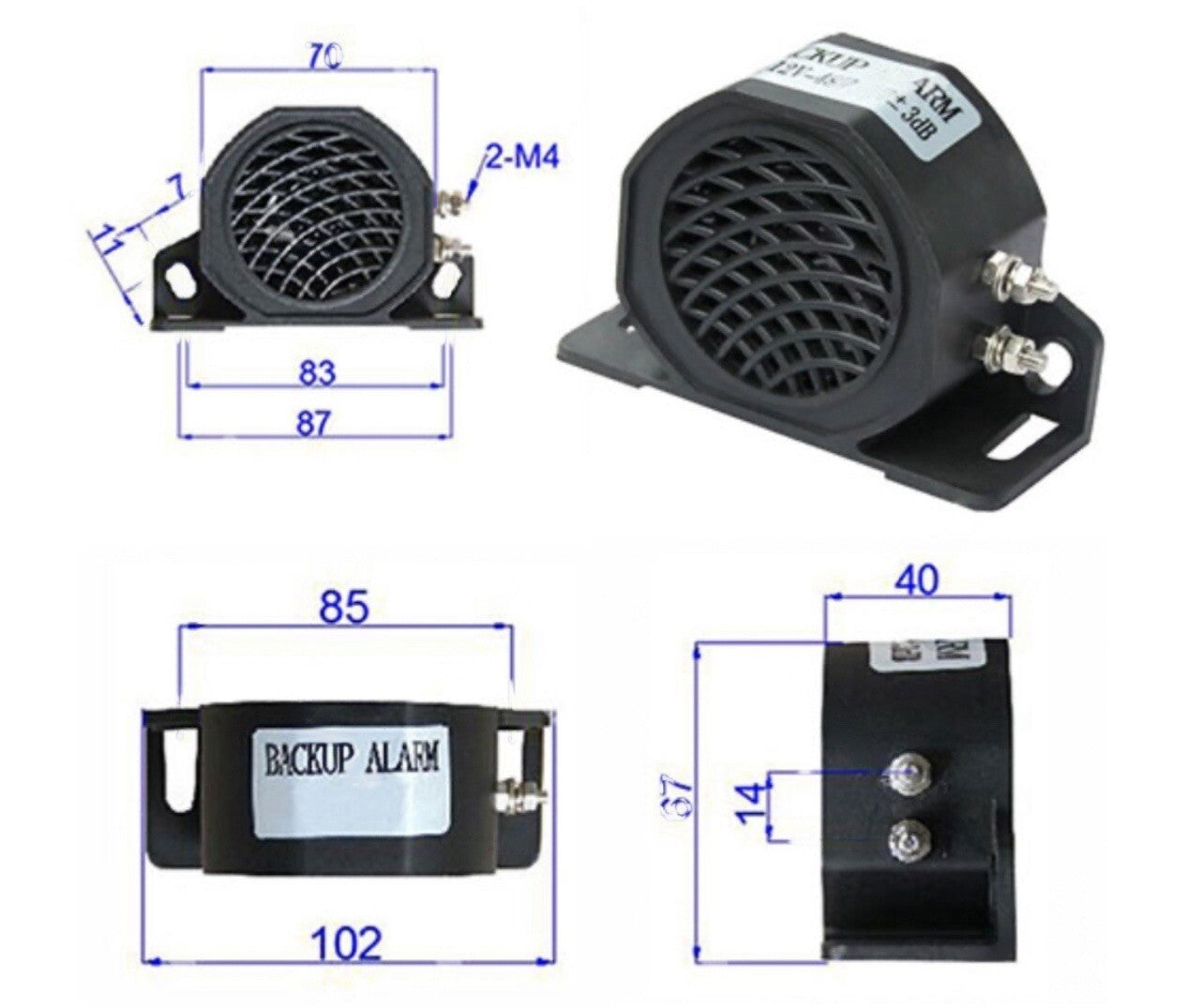 (SET OF 2) FORKLIFT BACK UP ALARM | 12-48V 105DB | FITS ALL MODELS | 868
