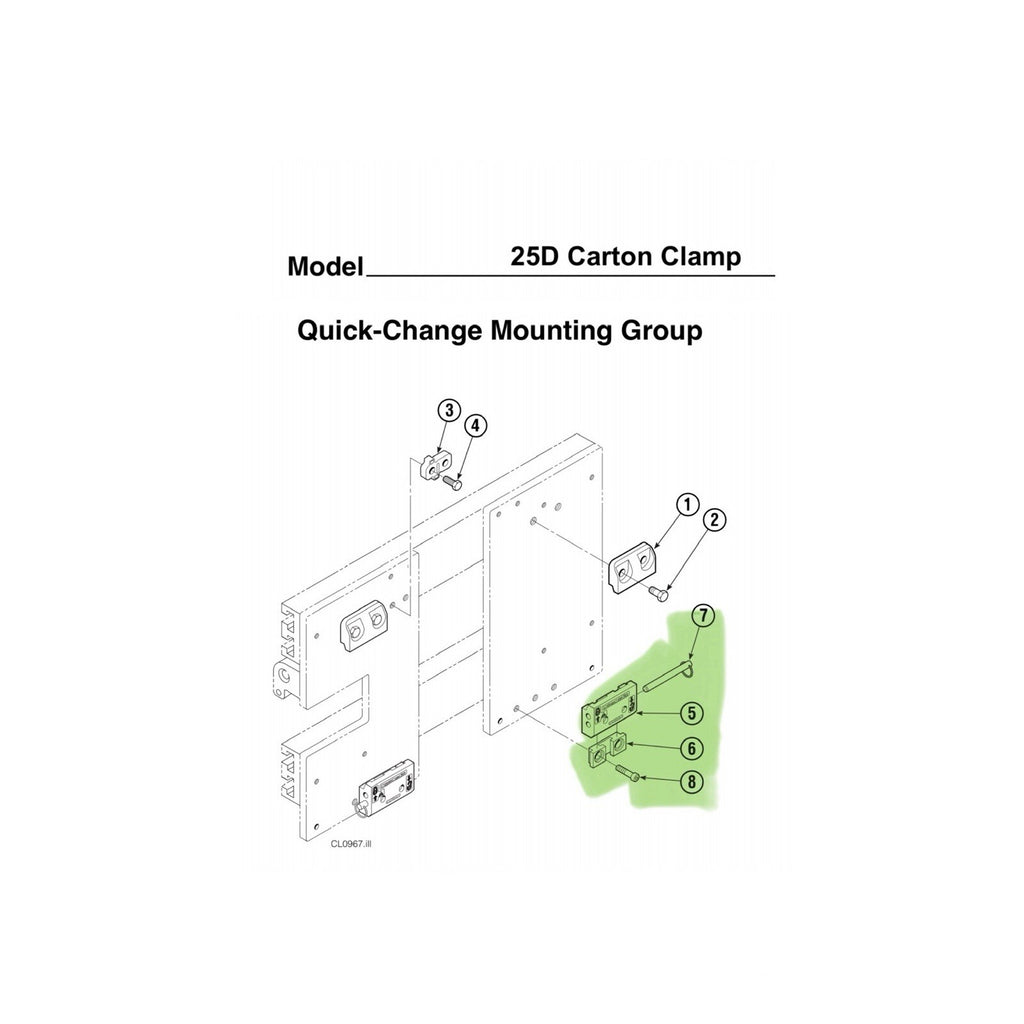 Cascade Carton Clamp 25D Lower Mounting Group Kit | Forklift