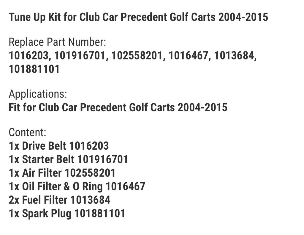 Tune Up Kit for Club Car Precedent Golf Carts 2004-2015