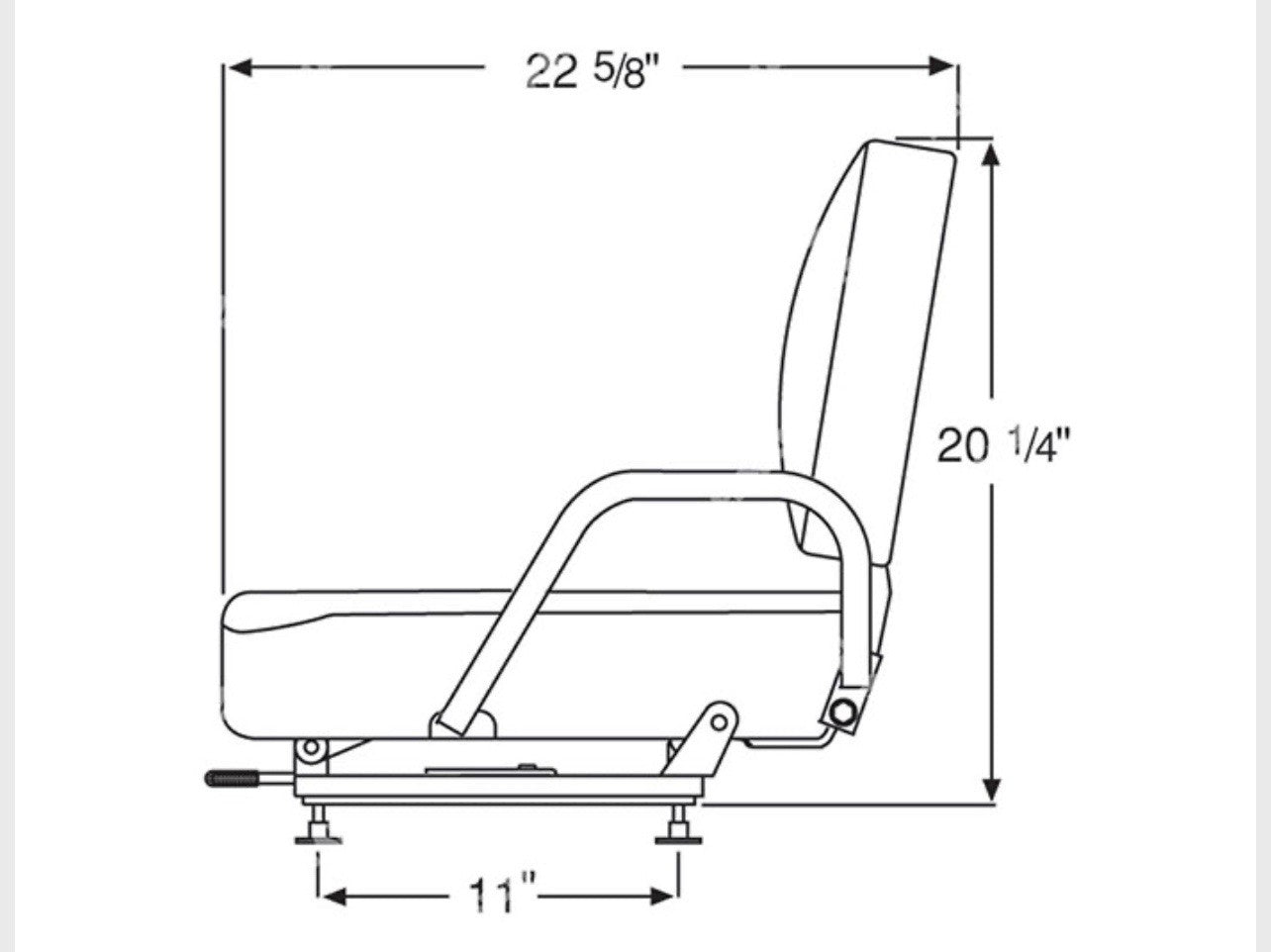 Forklift Seat W/ Hip Restraint | Black Vinyl | Retractable Seat Belt