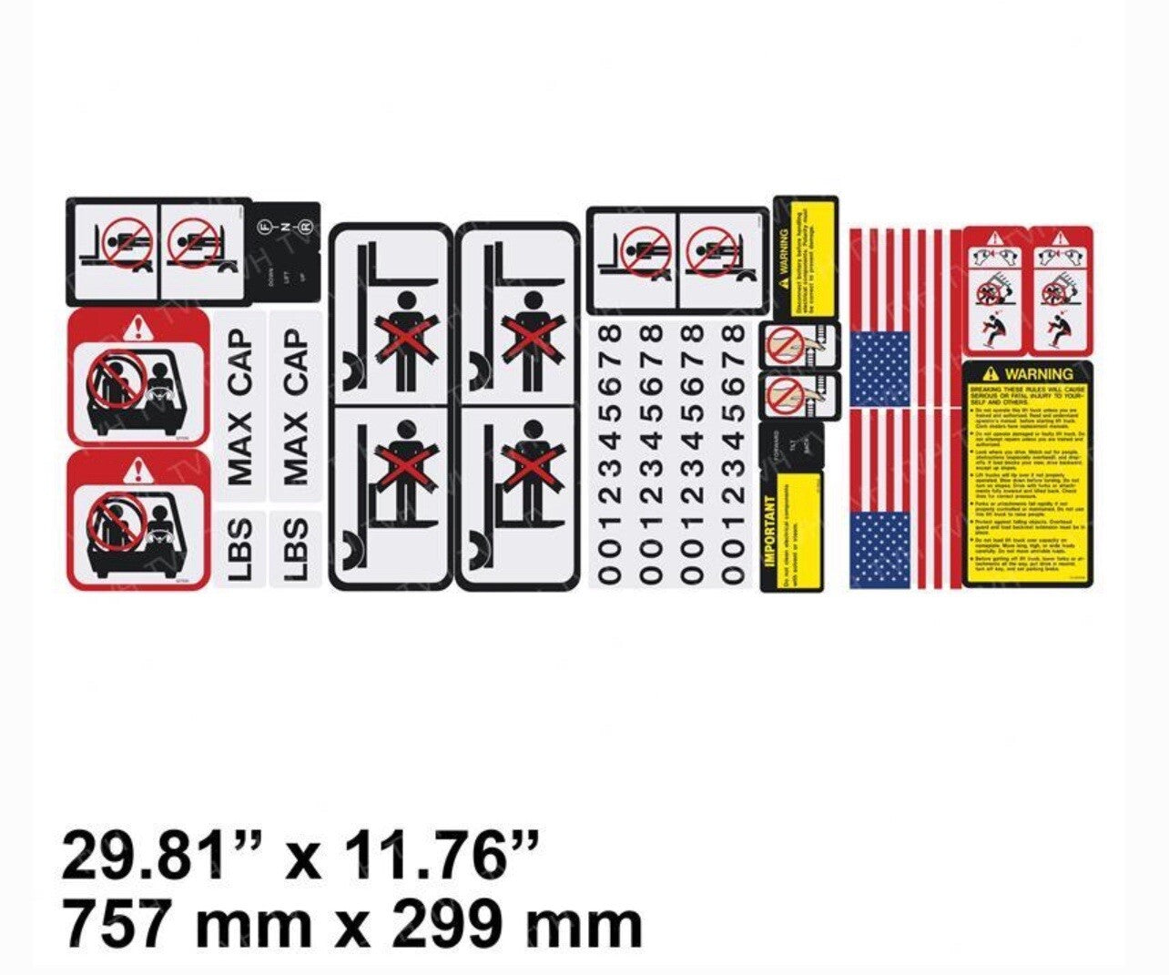 SY1711 NEW Forklift Safety Decal KIT | Forklift OSHA Compliant Kit