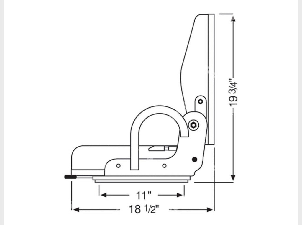 NEW Forklift Seat Fold Back | Fits ALL Models | Black Vinyl