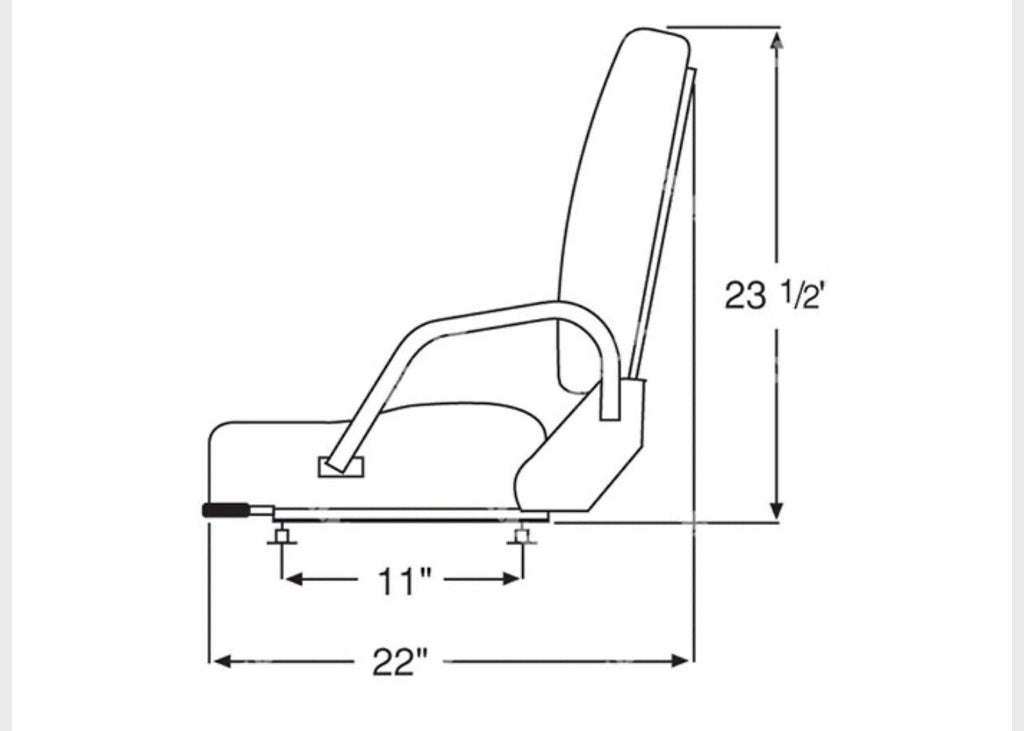 Universal Forklift Seat Vinyl Black W/Hip Restraints | Fits All Models | 2300