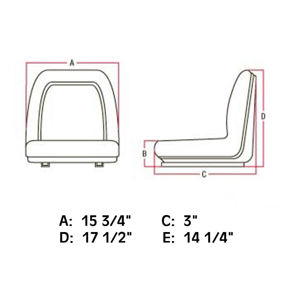 Universal Tractor Seat w/ Slide Tracks Fits Bobcat Kubota Yanmar White