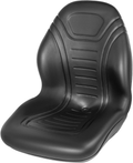 Universal Lawn Tractor Seat Replacement, Compact High Back Mower Seat, Black