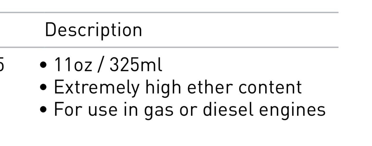 (QTY 10) STARTING FLUID - DIESEL - 11OZ