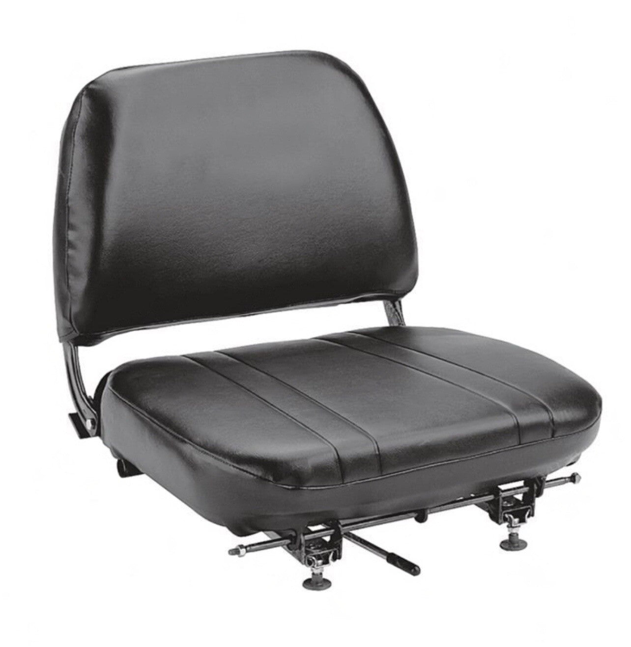 New Black Vinyl Forklift Seat | Universal Replacement | Fits All Models
