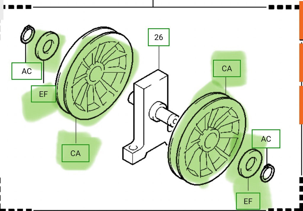 Toyota Forklift 7FGU30 Front Cyl Pulleys & Upper Radiator Hose