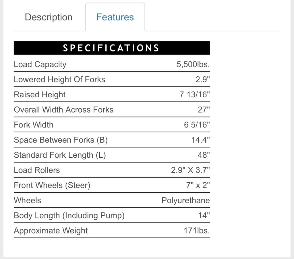 PALLET - TRUCK 5500 LB CAP 27X48 SINGLE POLY