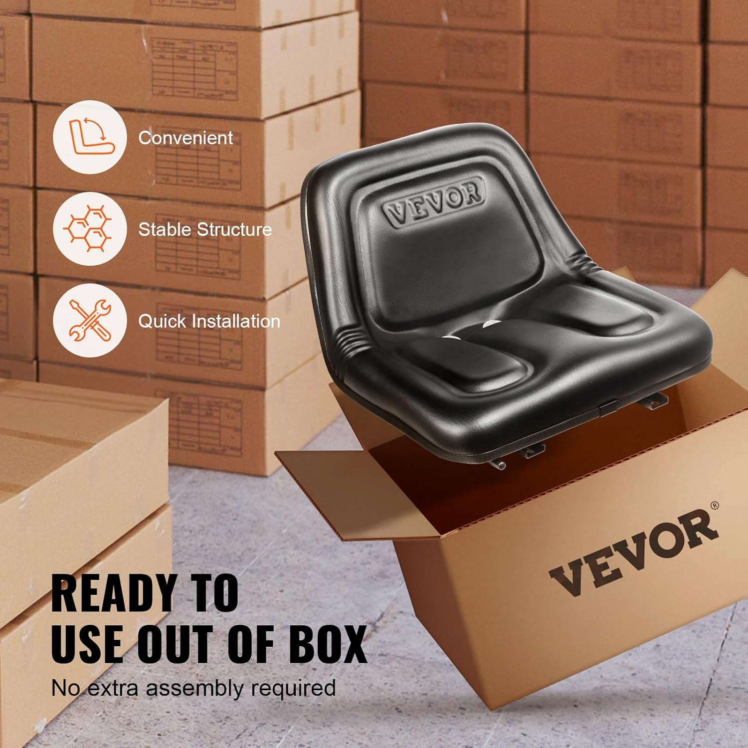 Universal Tracor Seat, Lawn Mower Seat with Micro Switch and Drainage Holes