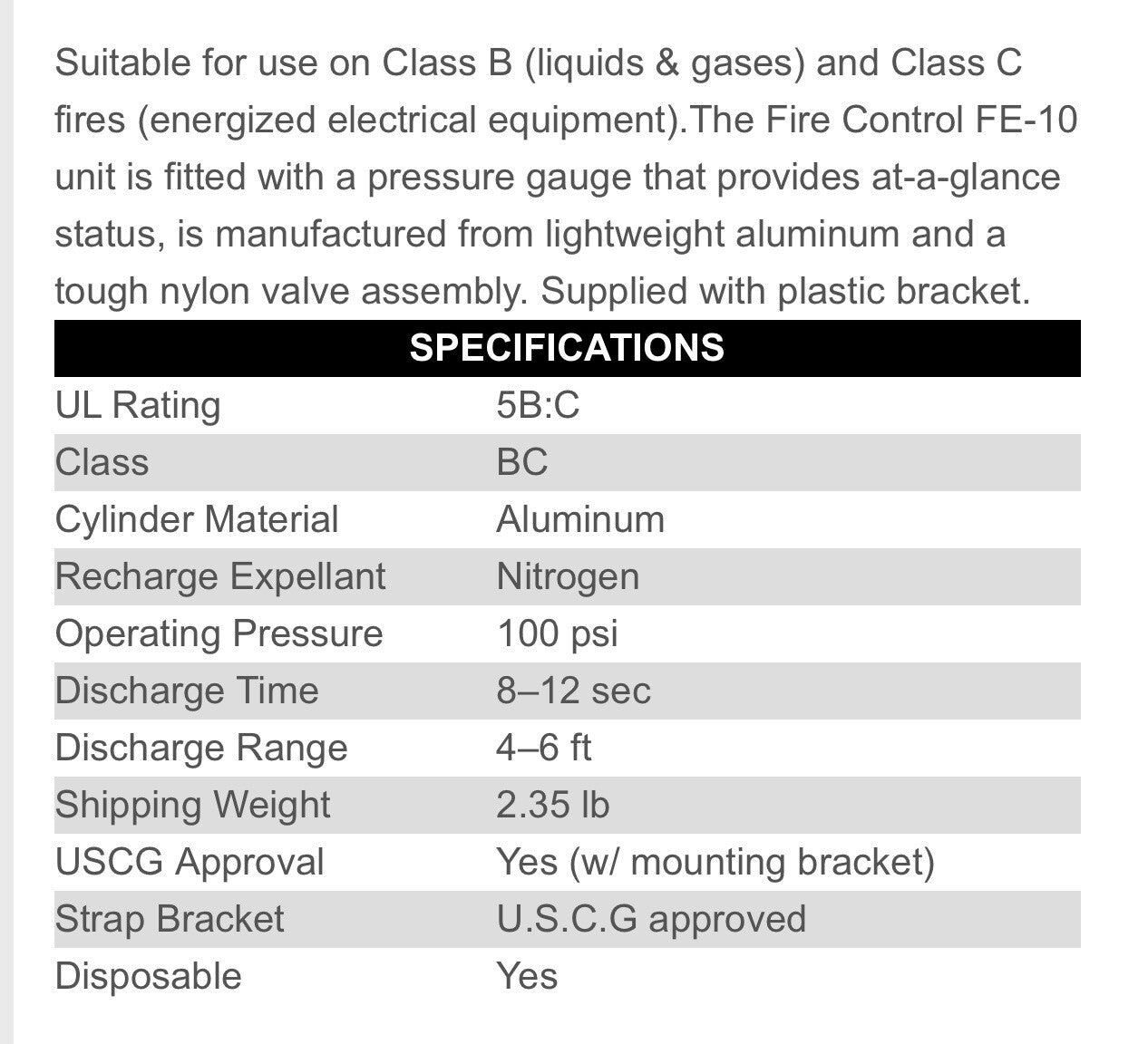 Fire Extinguisher For All Makes And Models | UL Rated 5B:C