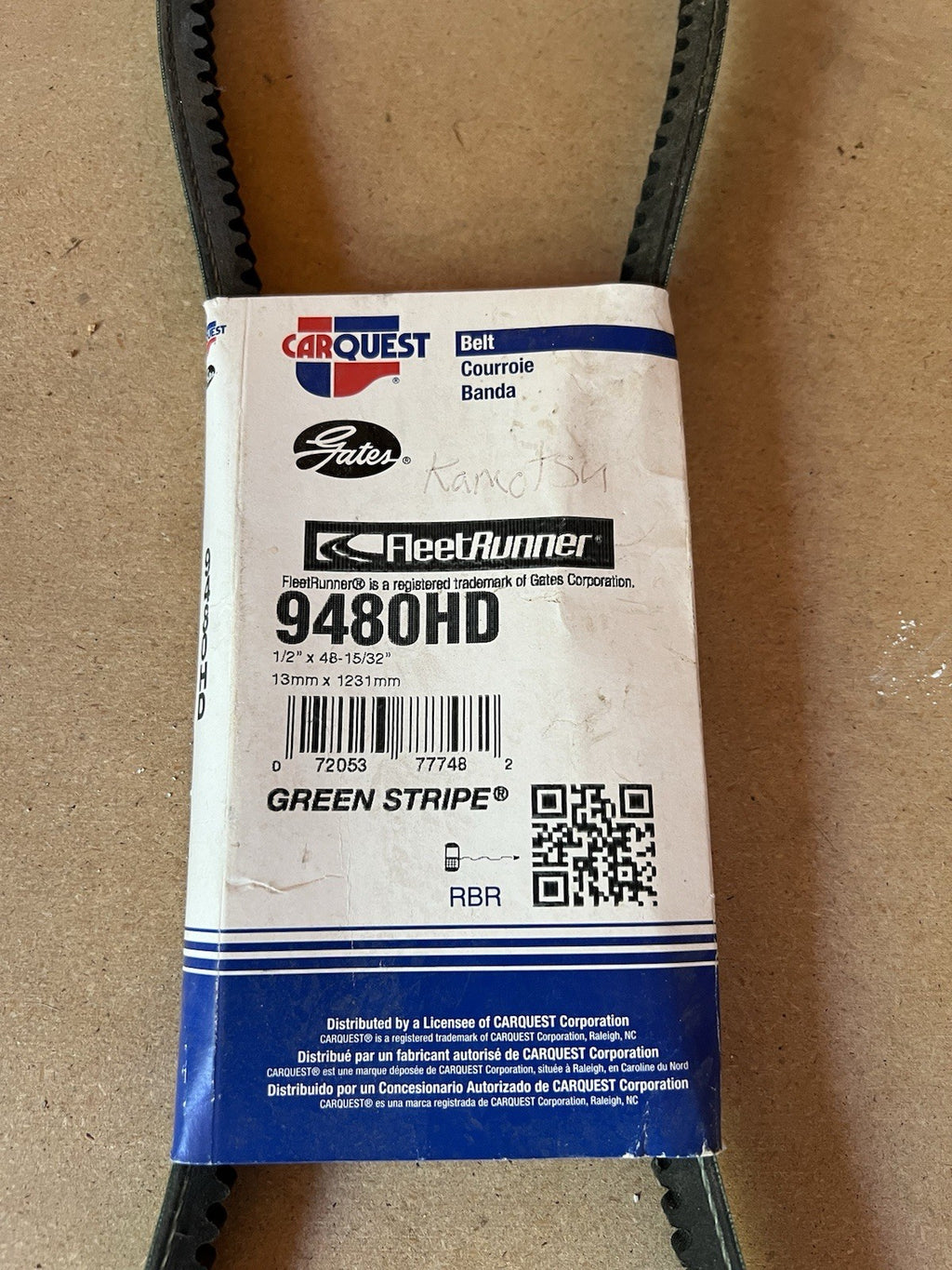 Gates 9480Hd Auto V-Belt,Industry Number 9480Hd