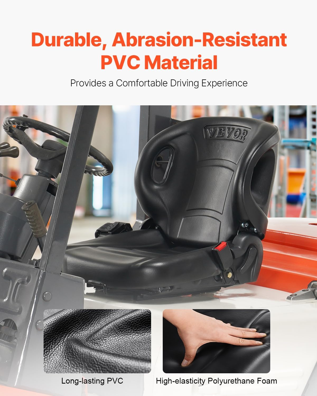 Universal Forklift Seat,Tractor Seat with Micro Switch, W/Seat Belt Forklift