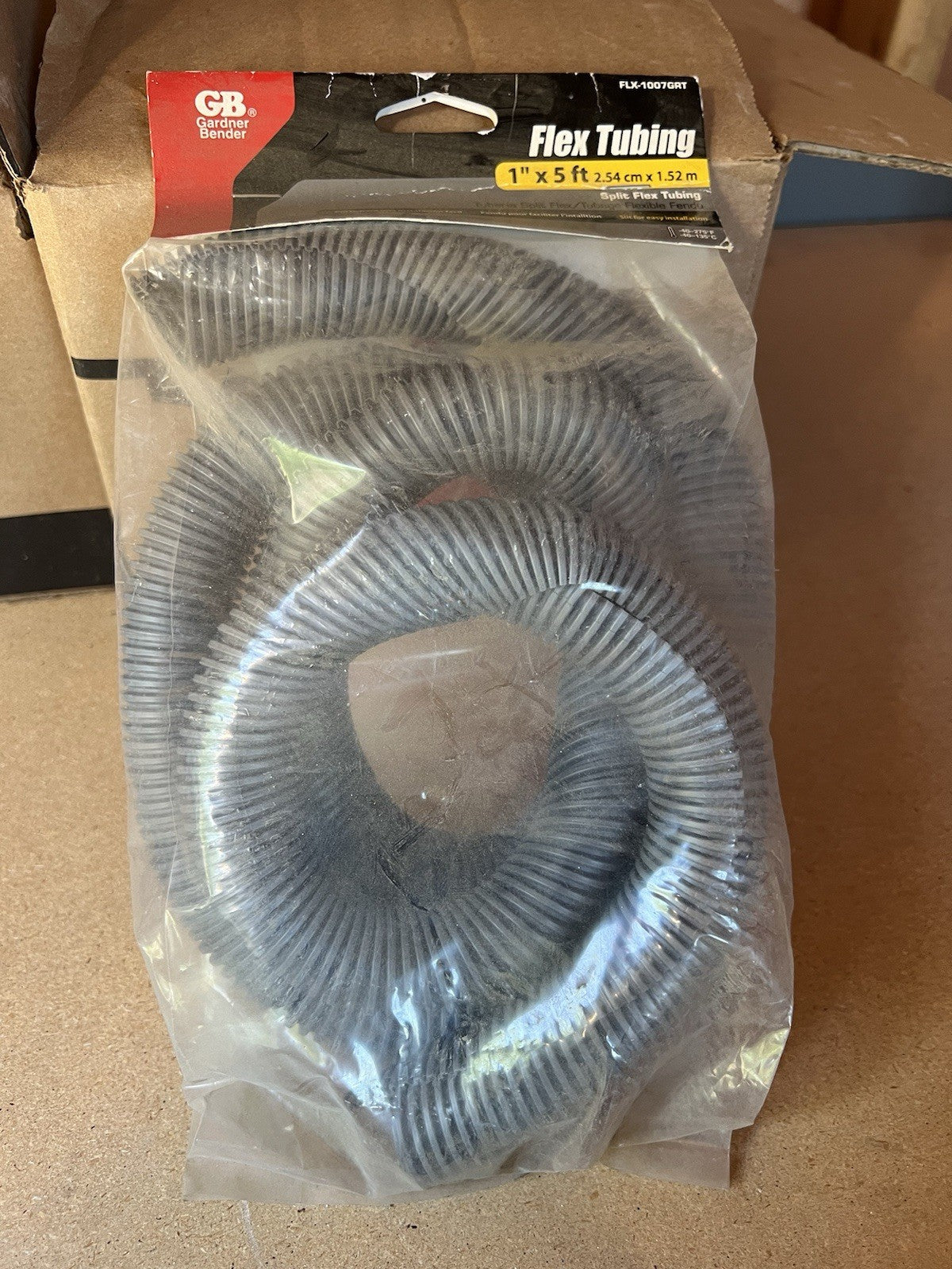 Gardner Bender Gray Split Flex Tubing FLX-1007GRT 1in x 5ft wire cover