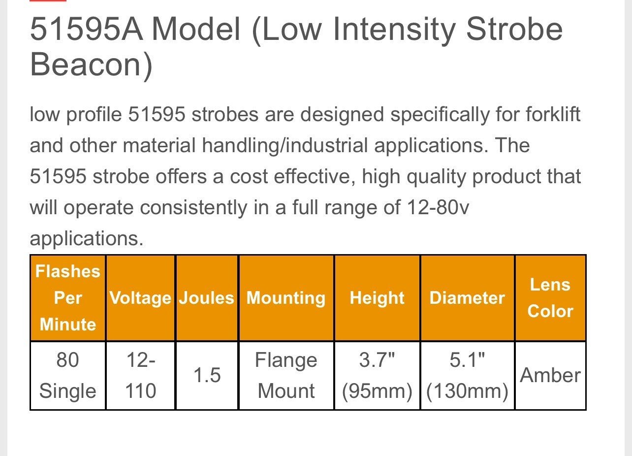 (QTY 2) STROBE LAMP AMBER |  (Low Intensity Strobe Beacon)
