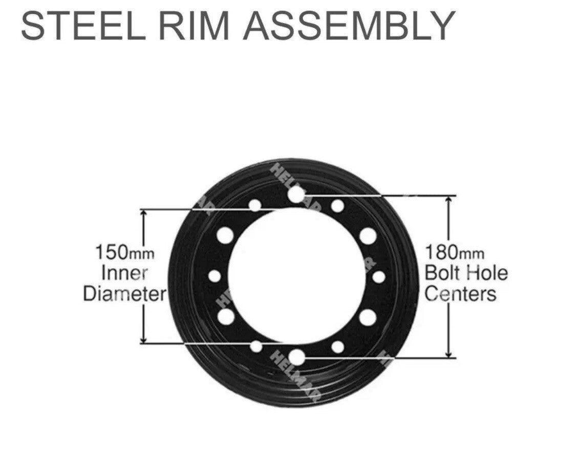 Universal Forklift Steel Rim Split Wheel 6.00-9 Tire Size 6 Bolt R600-3