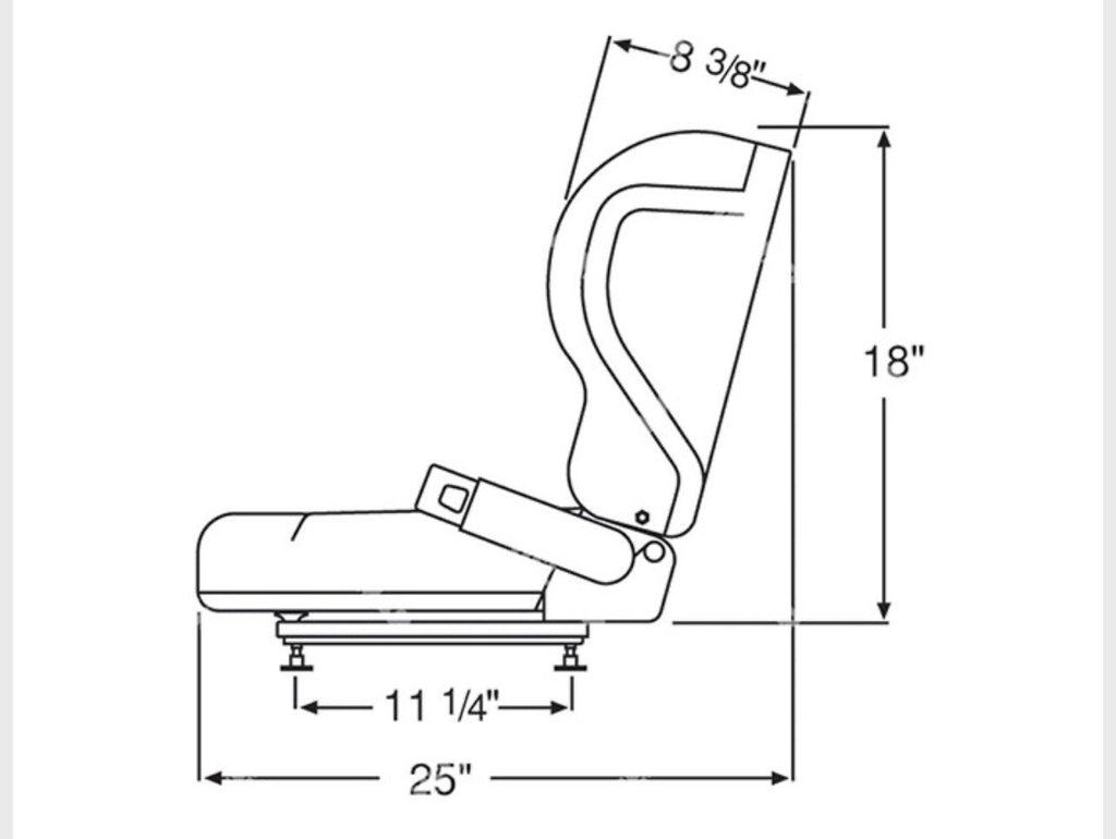 Universal Forklift Seat Vinyl Black | Fits All Models | 3200