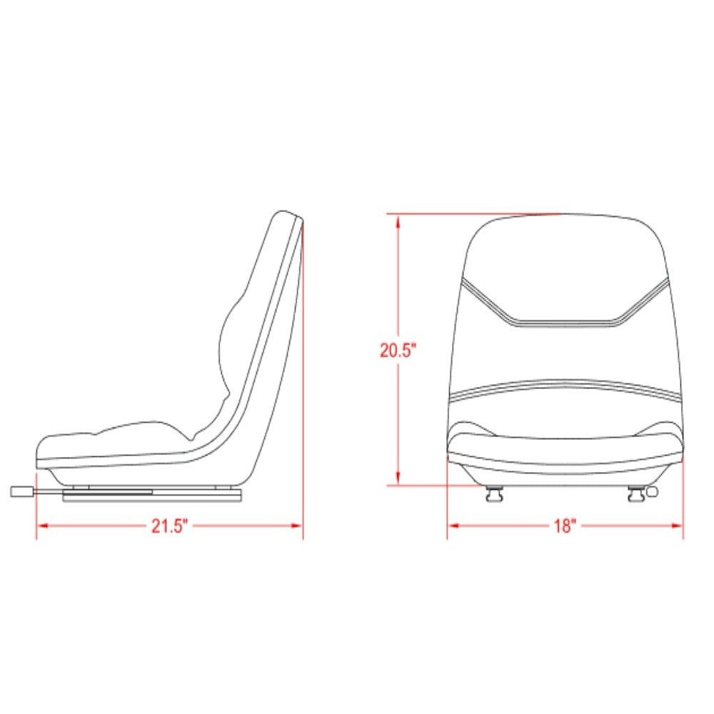 High Back Black Seat Fits Bobcat 463 542 543 642 643 742 743 843 T190 Skid Steer
