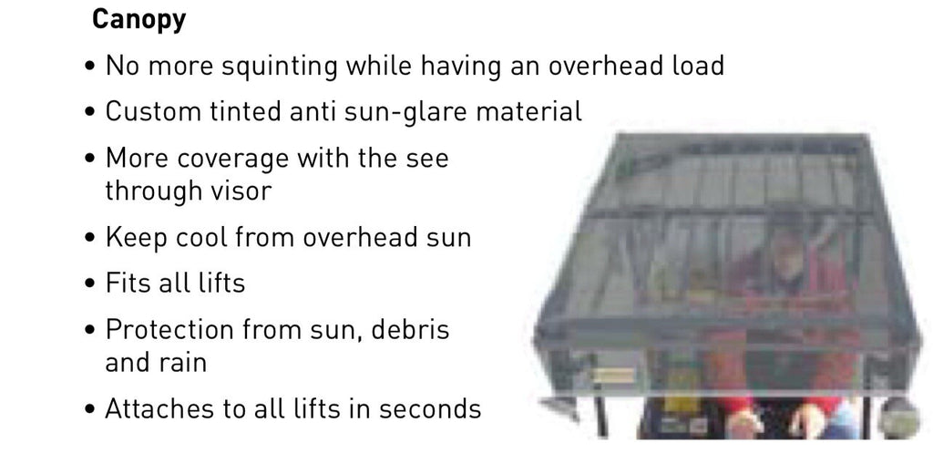 New Forklift Tinted Windshield & Canopy 48”x42” Universal Rain Weather Cover