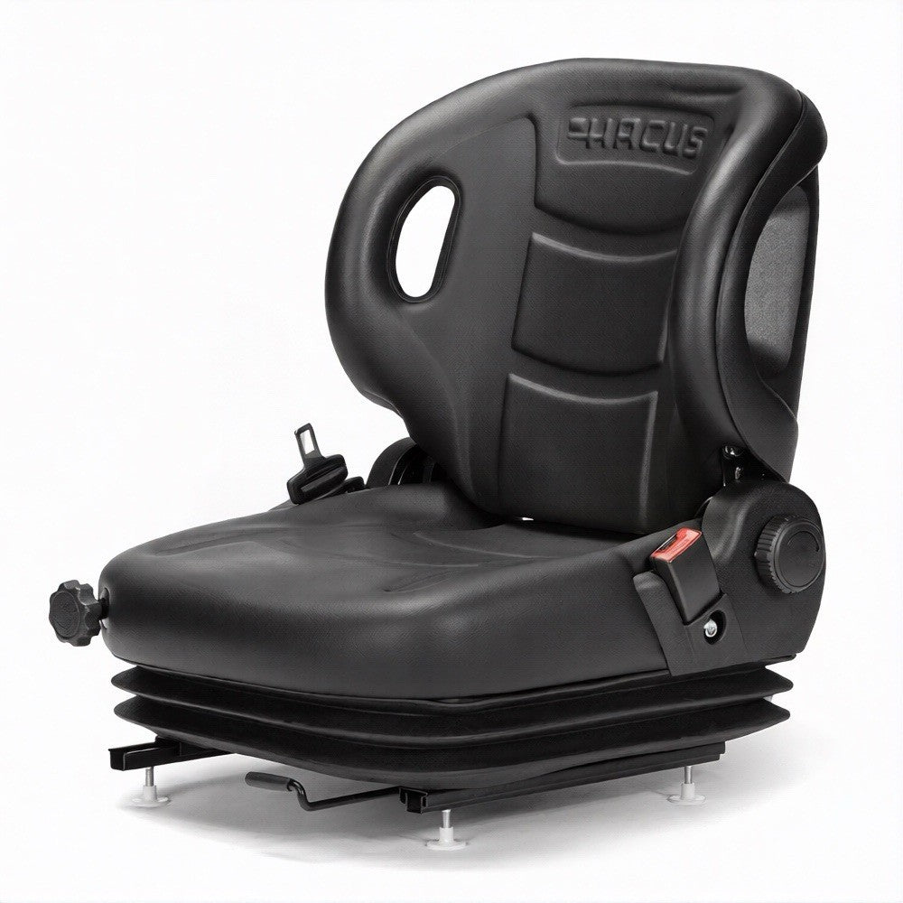 Universal Forklift Seat Full Suspension | Black Fits Many Models