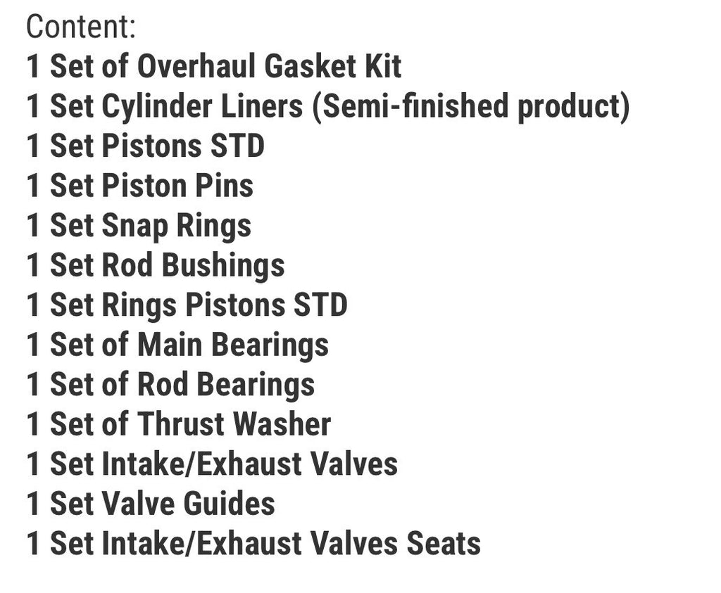 Forklift Overhaul Rebuild Kit for Nissan Engine SD33 SD-33 SD33T