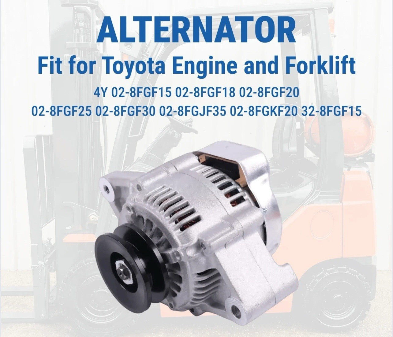 Alternator 27060-UB050 Toyota 4Y Engine Forklift 8FGF 8FGCU Series