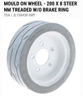 Qty 4- Skyjack 158438/158439 Non-Marking Treaded Molded-On Wheels (200 x 8) Gray