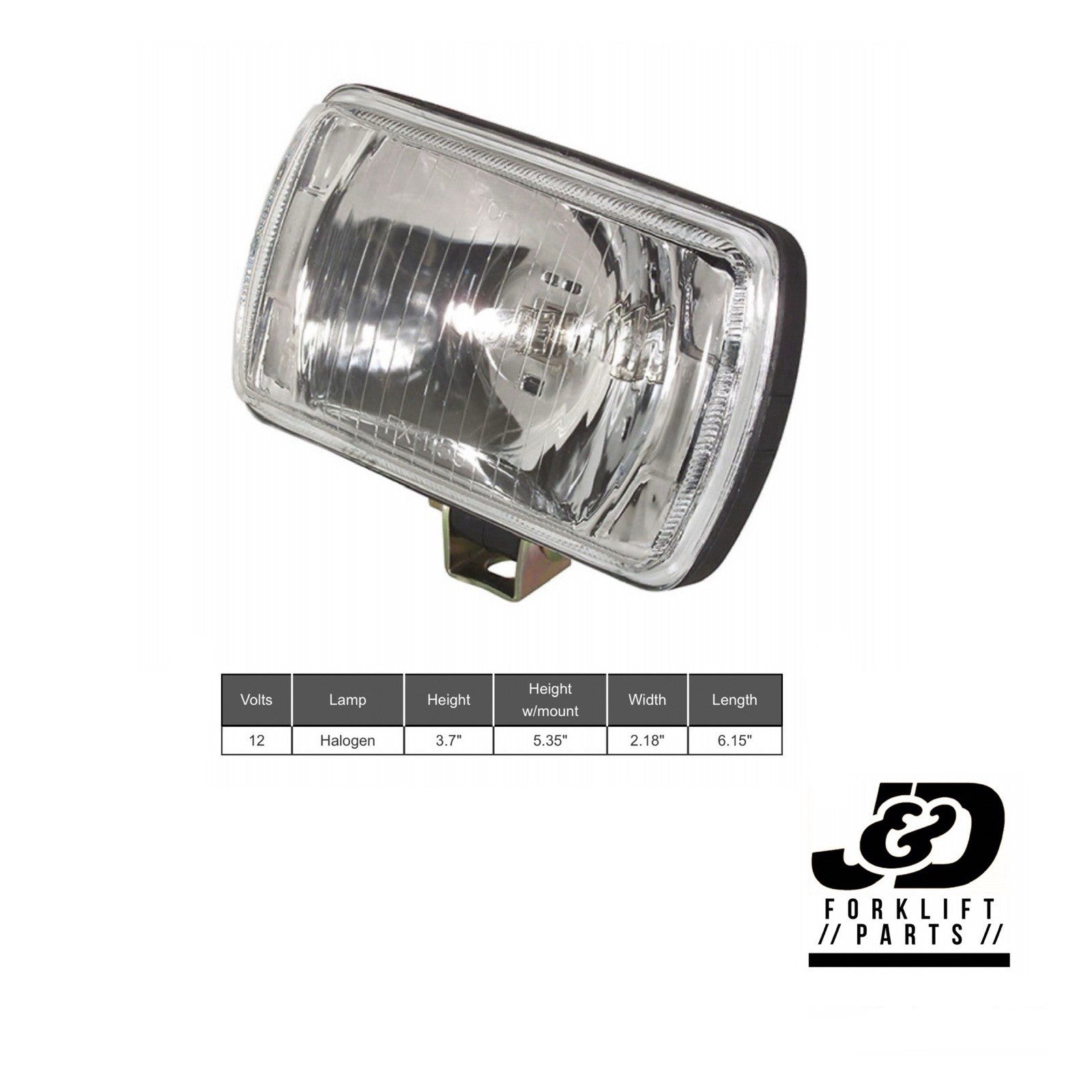 (QTY 2) Universal Forklift Headlamp 12V | Halogen 6.15"