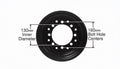 Universal Forklift Steel Rim Split Wheel 650-10 Tire Size 8 Bolt R650-1