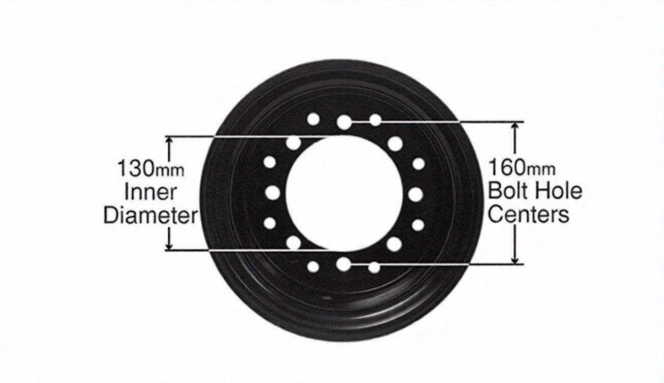 Universal Forklift Steel Rim Split Wheel 650-10 Tire Size 8 Bolt R650-1
