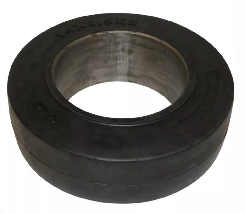 14x4.5x8 Forklift Tire Press-On | Black Smooth