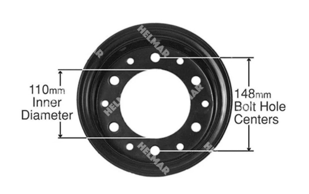 Forklift Steel Rim Split Wheel 500x8 Tire Size | 6 Bolt | ID 110MM