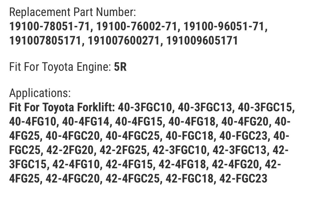 Distributor 19100-78051-71 for Toyota Engine 5R Forklift