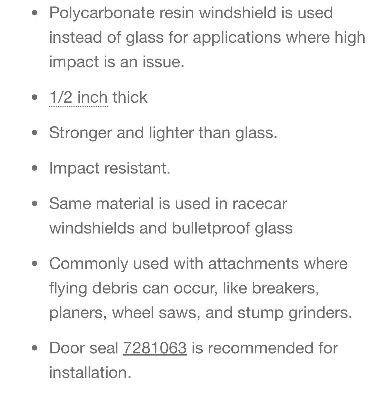 NEW BOBCAT 2 HOLE POLYCARBONATE WINDOW 7155308 | A770 S450, S510, S530