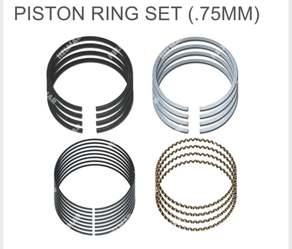 (SET OF 4) Nissan Forklift K21 Engine Piston & Pin W/ Ring Set | .75MM