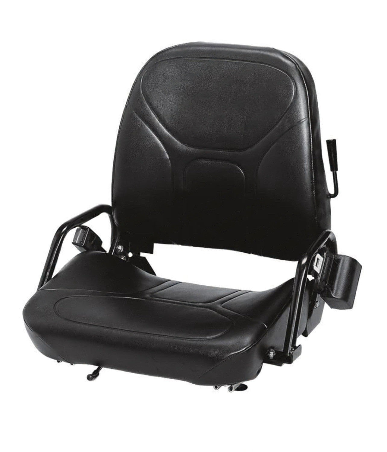 Forklift Seat Black Vinyl w/ Seat Belt & Hip Restraints Universal Replacement