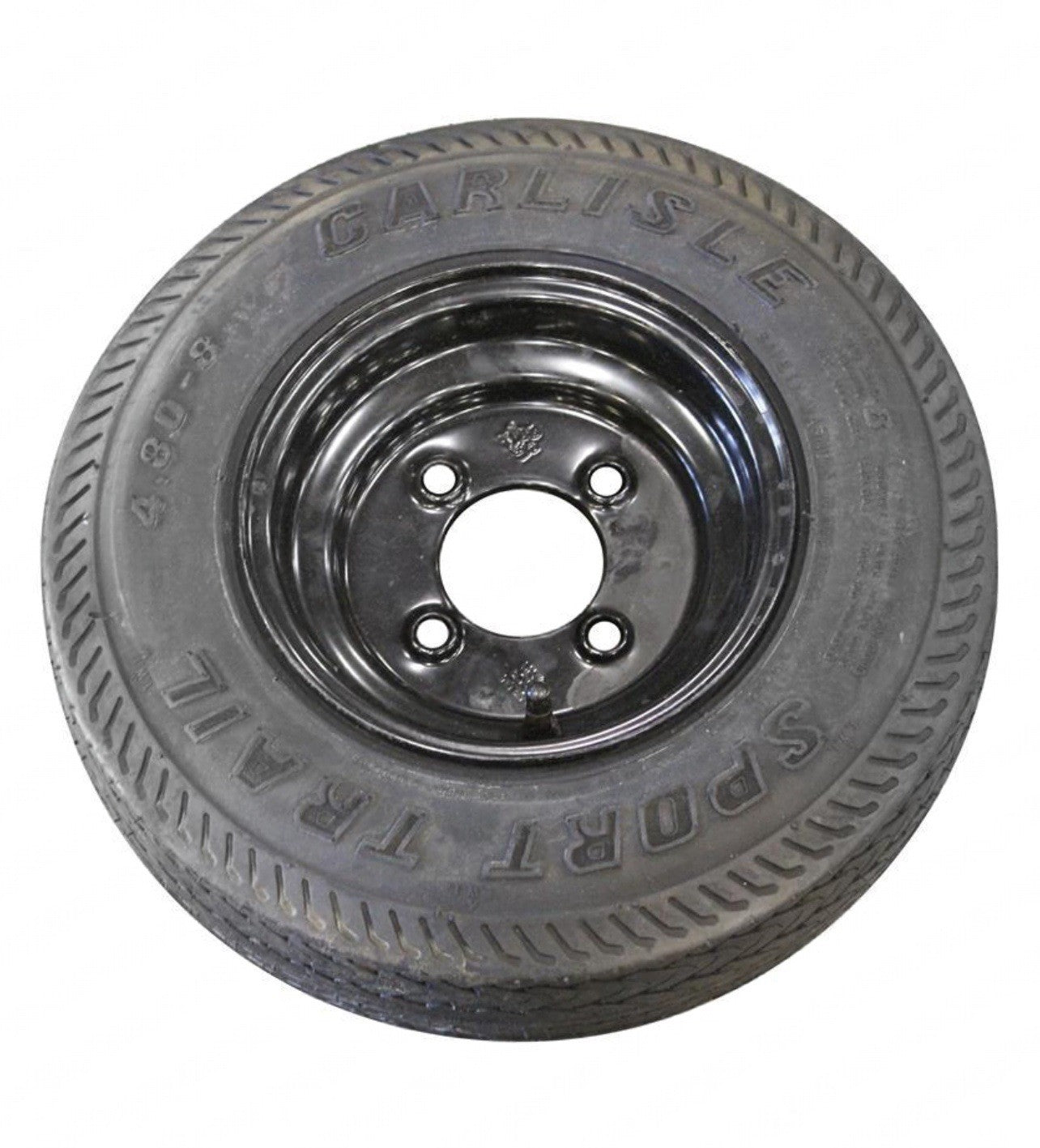 EZ600450 EZGO TIRE+WHEEL - 4.80X8 FOAMFILL 8X3.75 4ON4 SOLID RIM BLACK