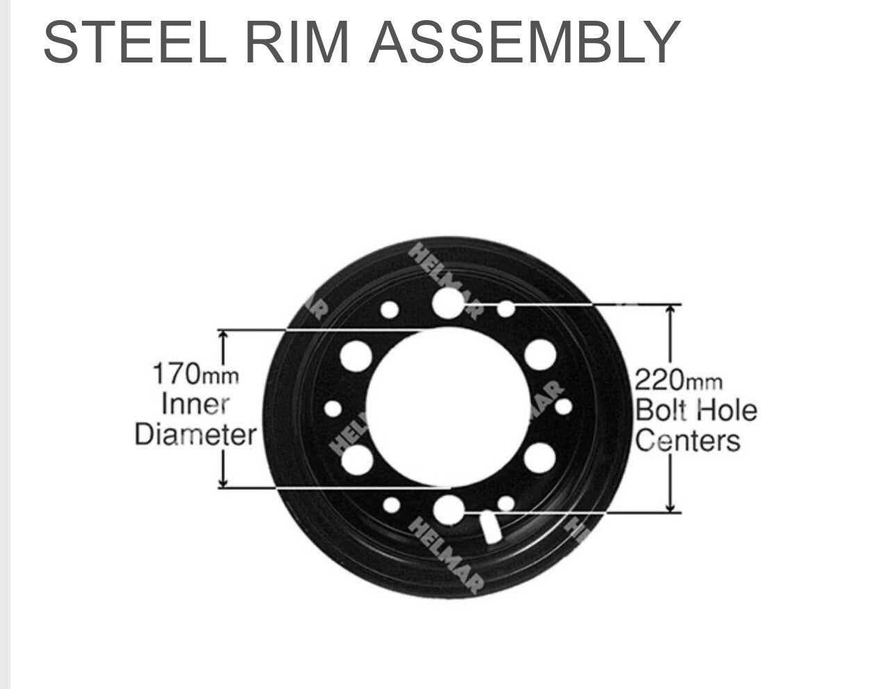 Universal Forklift Steel Rim Split Wheel 700-12 Tire Size 6 Bolt R700-3