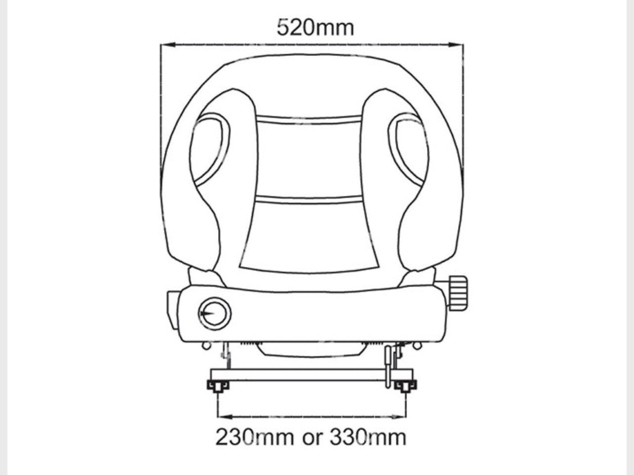Universal Forklift Seat Vinyl Black Full Suspension For Toyota Forklift W/Switch