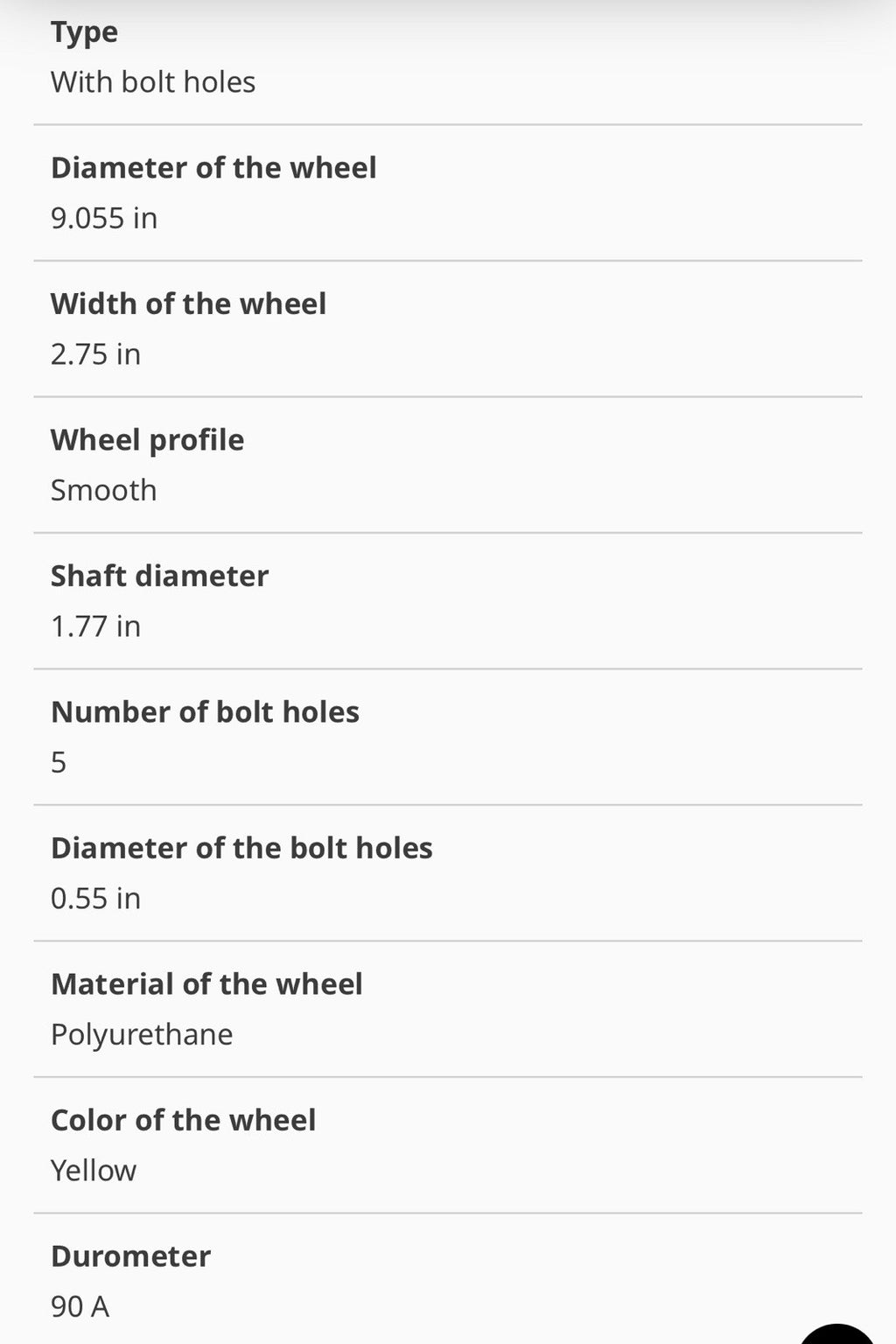 NEW NOBLELIFT WHEEL - POLY W/HUB