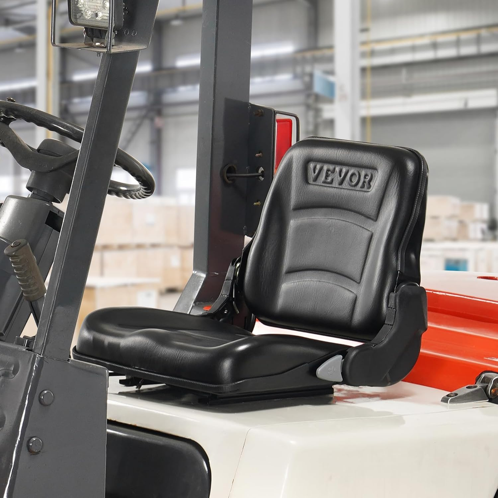 Universal Forklift Seat, Fold down Tractor Seat with Adjustable Angle Back