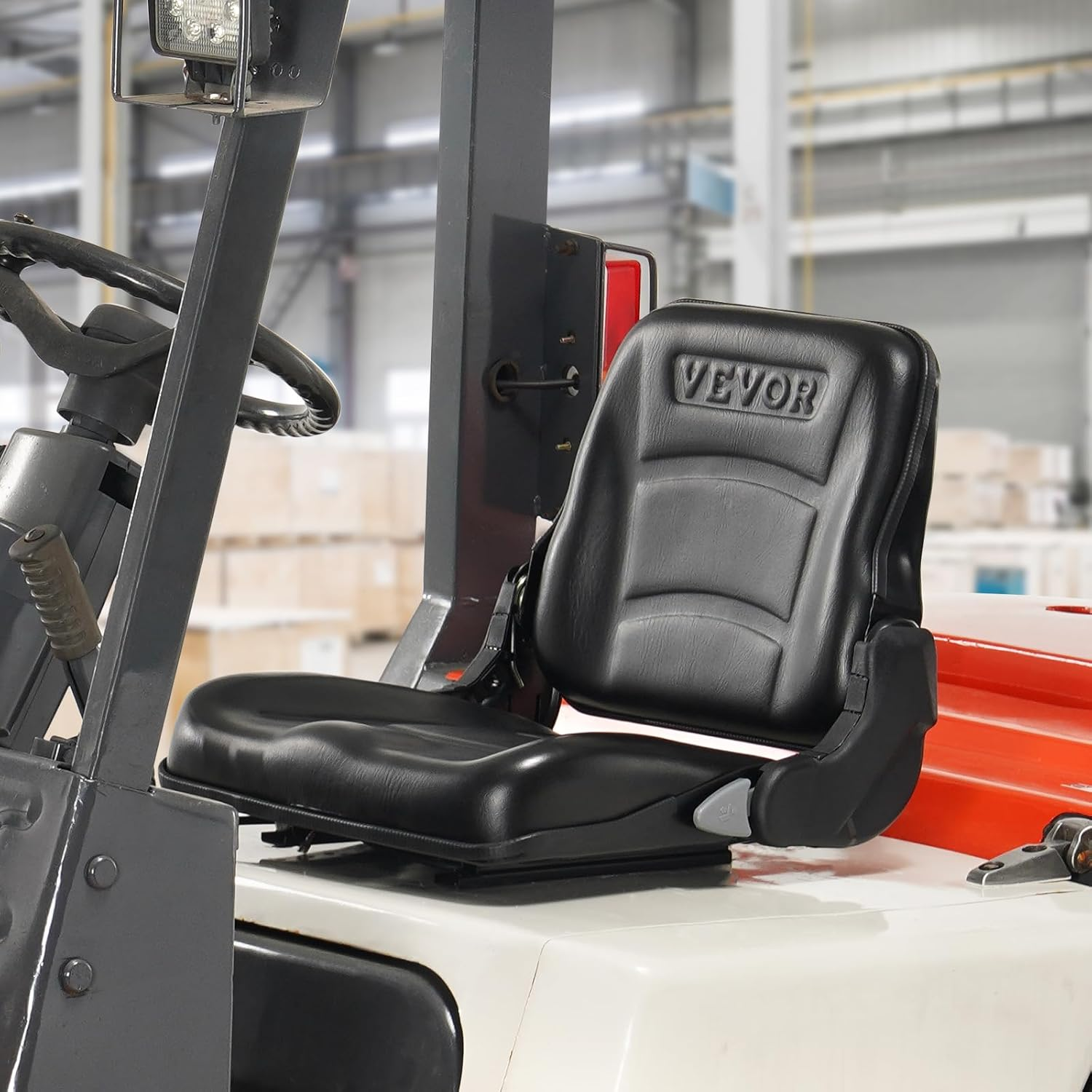 Universal Forklift Seat, Fold down Tractor Seat with Adjustable Angle Back