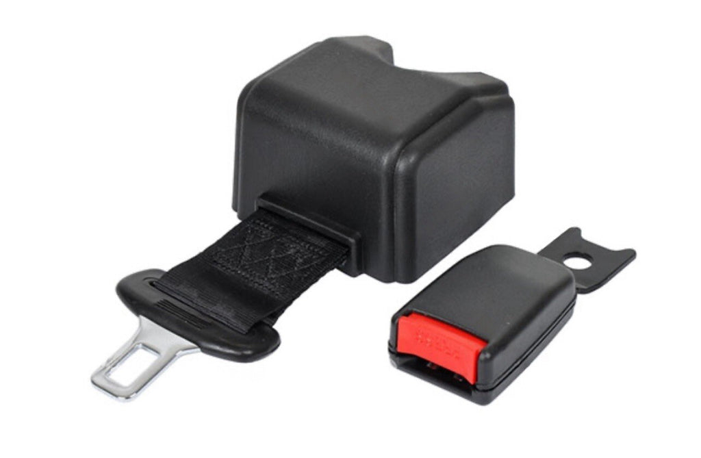 RETRACTABLE SEAT BELT BLACK | Length 60" Buckled end-to-end