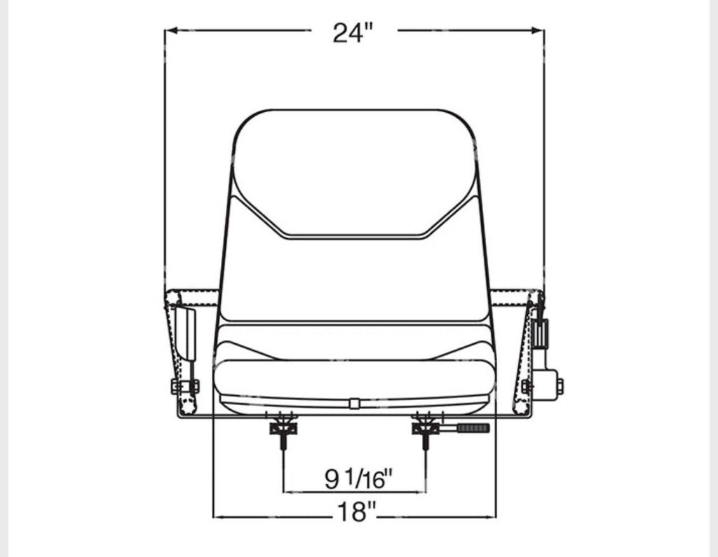 Universal Forklift Seat Vinyl Black W/Hip Restraints | Fits All Models | 3100