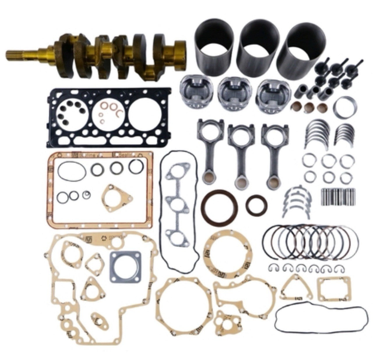 Standard Overhaul Rebuild Kit and 3PCS Connecting Rod with Crankshaft for Kubota