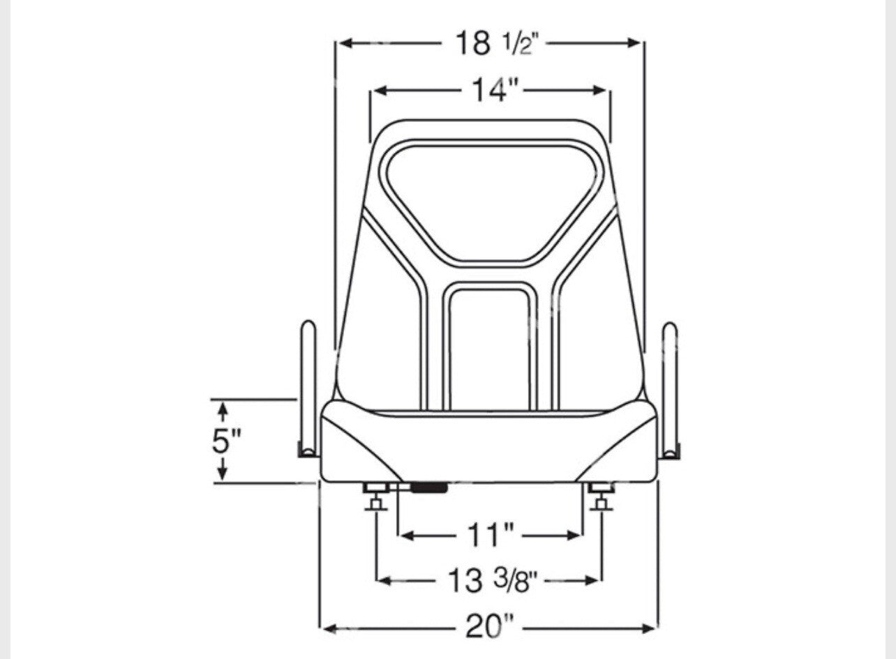 Universal Forklift Seat Vinyl Black W/Hip Restraints | Fits All Models | 2300