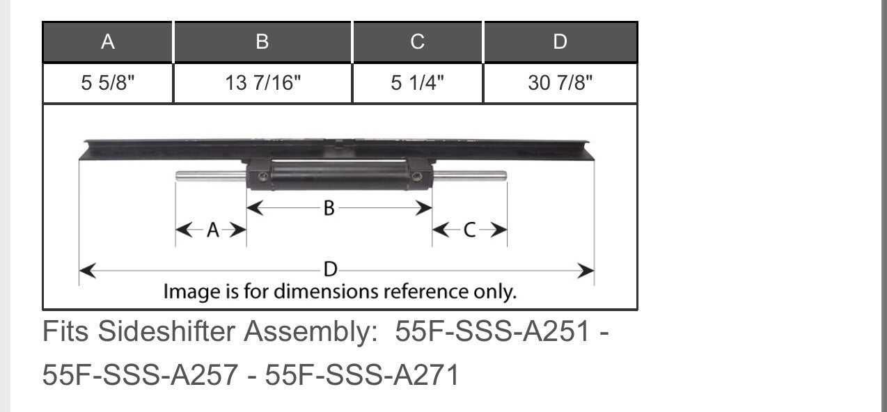 6025684 Forklift Sideshift Cylinder  - Fits Cascade 55F-SSS-A251 / A257 / A271
