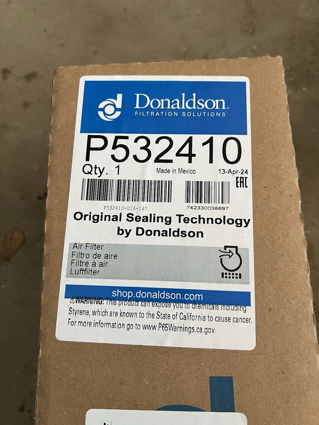 Donaldson, P532410, Primary, Air Filter (NEW IN BOX) Bobcat , Clark , Case, CAT