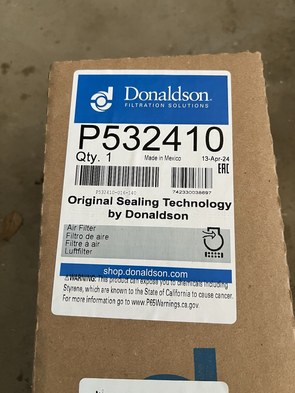 Donaldson, P532410, Primary, Air Filter (NEW IN BOX) Bobcat , Clark , Case, CAT