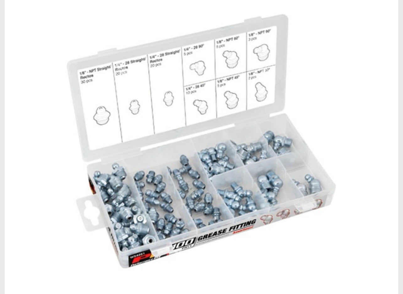 UNIVERSAL GREASE FITTINGS KIT  (100 PK MIXED)